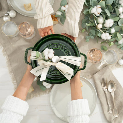 STAUB | Cocotte Round Enamelled Cast Iron Casserole Dish – Ø 260 mm – Basil Green