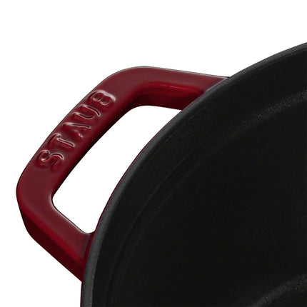 STAUB | Cocotte Round Enamelled Cast Iron Casserole Dish – Ø 260–270 mm – Bordeaux Red