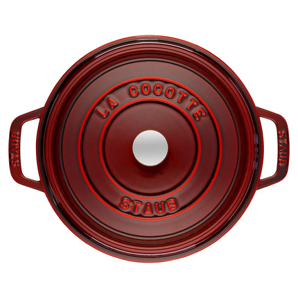 STAUB | Cocotte Round Enamelled Cast Iron Casserole Dish – Ø 280 mm – Grenadine Red