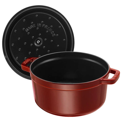 STAUB | Cocotte Round Enamelled Cast Iron Casserole Dish – Ø 280 mm – Grenadine Red
