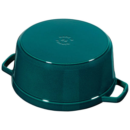 STAUB | Cocotte Round Enamelled Cast Iron Casserole Dish – Ø 280 mm – La Mer Blue