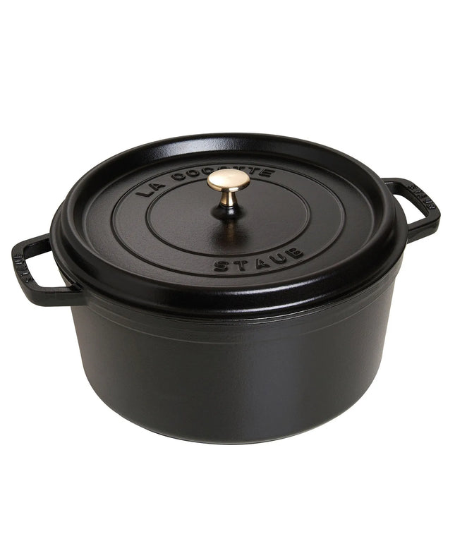 STAUB | Cocotte Round Enamelled Cast Iron Casserole Dish – Ø 300 mm – Black