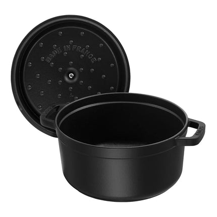 STAUB | Cocotte Round Enamelled Cast Iron Casserole Dish – Ø 300 mm – Black
