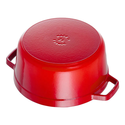 STAUB | Cocotte Round Enamelled Cast Iron Casserole Dish – Ø 300 mm – Cherry Red