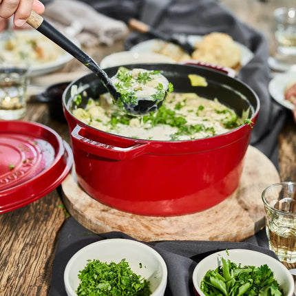 STAUB | Cocotte Round Enamelled Cast Iron Casserole Dish – Ø 300 mm – Cherry Red