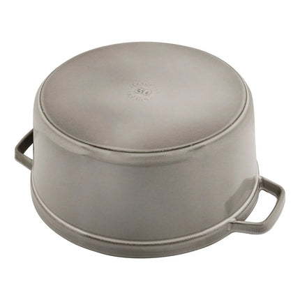 STAUB | Cocotte Round Enamelled Cast Iron Casserole Dish – Ø 340 mm – Graphite Grey