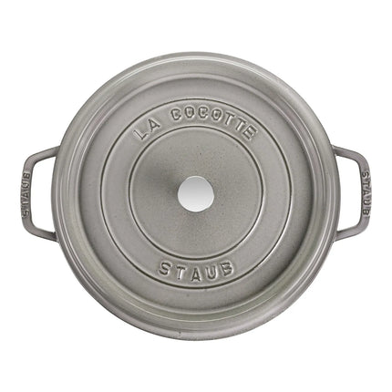 STAUB | Cocotte Round Enamelled Cast Iron Casserole Dish – Ø 340 mm – Graphite Grey