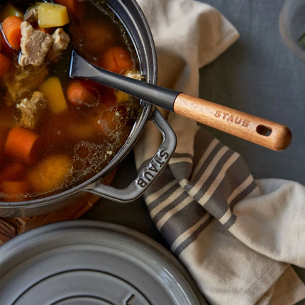 STAUB | Cocotte Round Enamelled Cast Iron Casserole Dish – Ø 340 mm – Graphite Grey