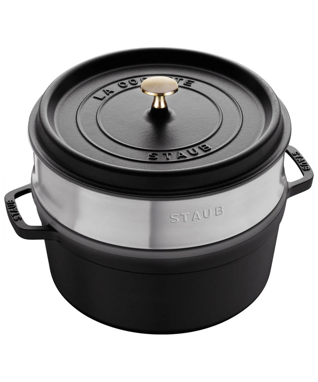 STAUB | Cocotte with Steamer Insert – Ø 260 mm – Black