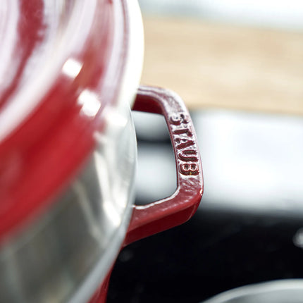 STAUB | Cocotte with Steamer Insert – Ø 260 mm – Cherry Red