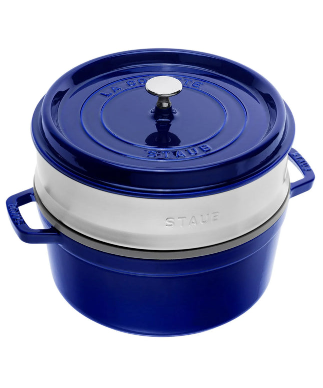 STAUB | Cocotte with Steamer Insert – Ø 260 mm – Dark Blue