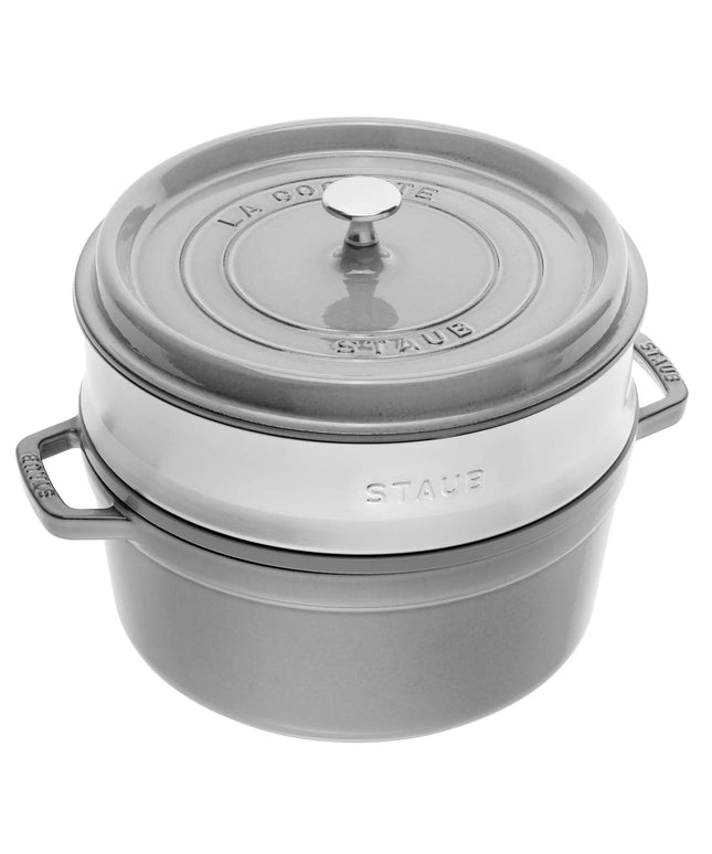 STAUB | Cocotte with Steamer Insert – Ø 260 mm – Graphite Grey