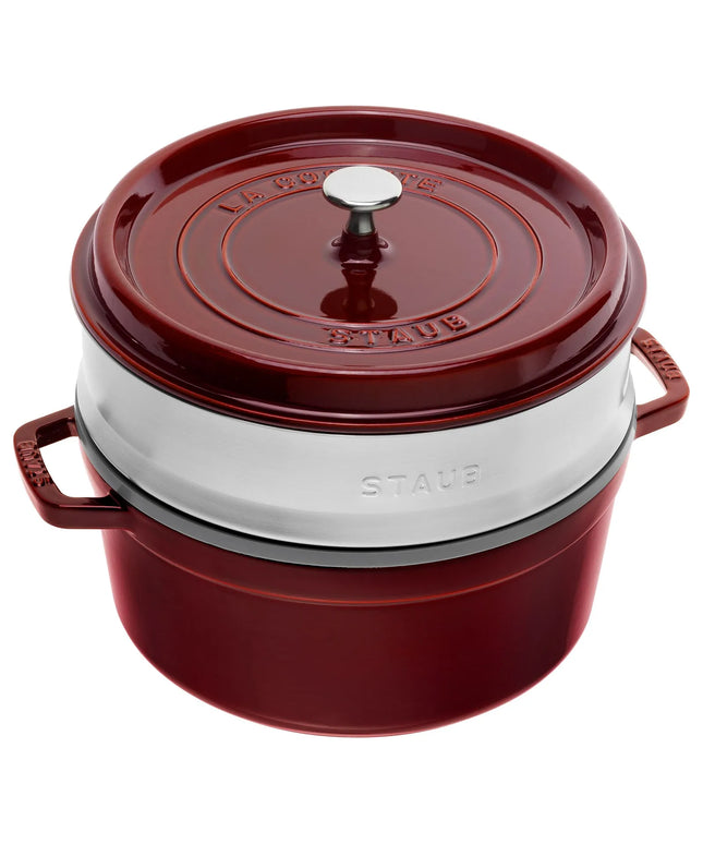 STAUB | Cocotte with Steamer Insert – Ø 260 mm – Grenadine Red