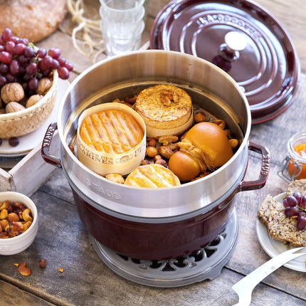STAUB | Cocotte with Steamer Insert – Ø 260 mm – Grenadine Red