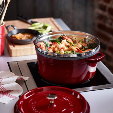 STAUB | Cocotte with Steamer Insert – Ø 260 mm – Grenadine Red