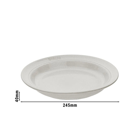 STAUB | Dining Line Ceramic Deep Plate – Ø 24 cm - White Truffle