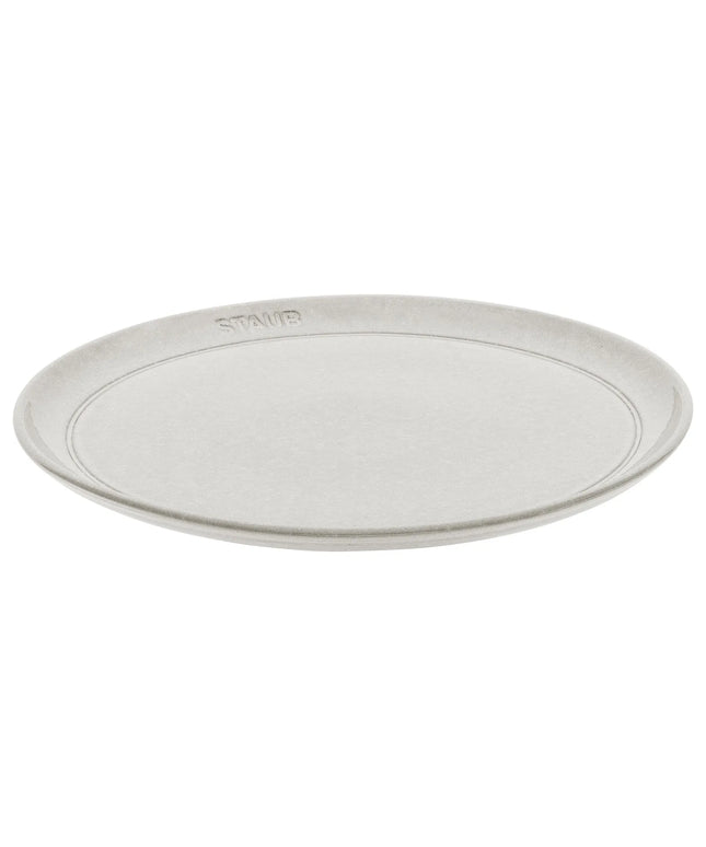 STAUB | Dining Line Ceramic Flat Dinner Plate – Ø 26 cm - White Truffle