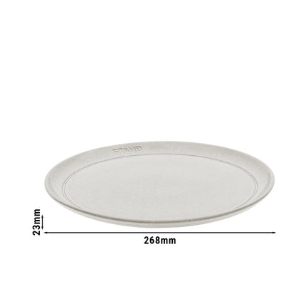 STAUB | Dining Line Ceramic Flat Dinner Plate – Ø 26 cm - White Truffle