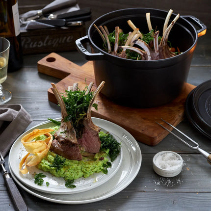STAUB | Dining Line Ceramic Flat Dinner Plate – Ø 26 cm - White Truffle