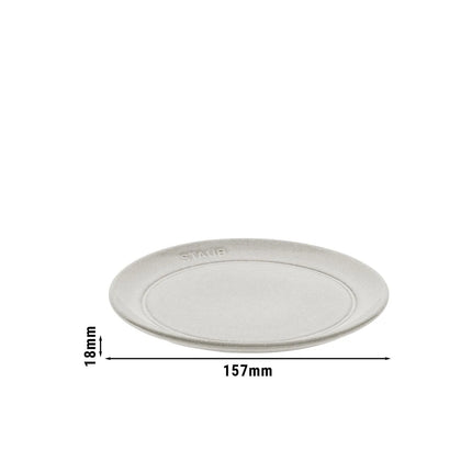 STAUB | Dining Line Ceramic Flat Plate – Ø 15 cm - White Truffle