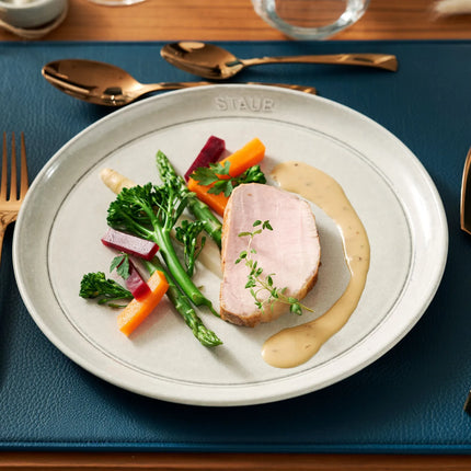STAUB | Dining Line Ceramic Flat Plate – Ø 15 cm - White Truffle