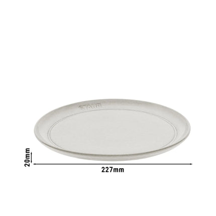 STAUB | Dining Line Ceramic Flat Plate – Ø 22 cm - White Truffle