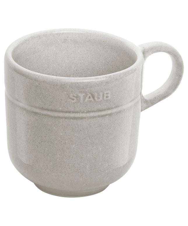 STAUB | Dining Line Ceramic Mug – 350 ml - Ergonomic Handle - White Truffle
