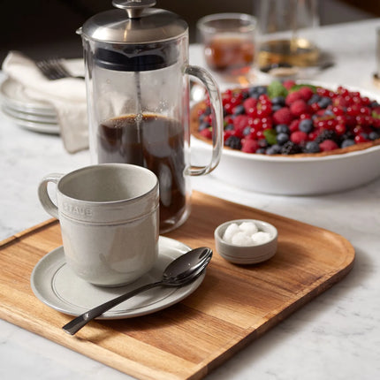 STAUB | Dining Line Ceramic Mug – 350 ml - Ergonomic Handle - White Truffle