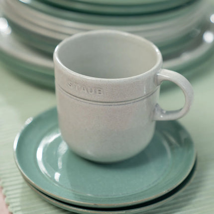 STAUB | Dining Line Ceramic Mug – 350 ml - Ergonomic Handle - White Truffle