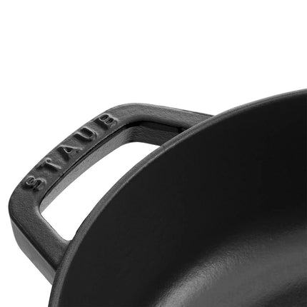 STAUB | Enameled Cast Iron Round Braiser – Ø24 cm - Black - Self-Basting Chistera Lid
