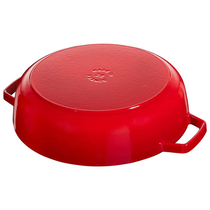 STAUB | Enameled Cast Iron Round Braiser – Ø24 cm - Cherry Red - Self-Basting Chistera Lid