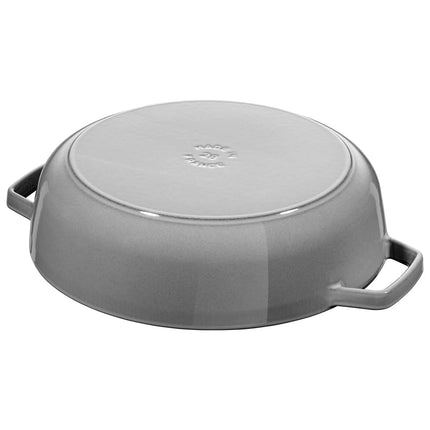 STAUB | Enameled Cast Iron Round Braiser – Ø24 cm - Graphite Grey - Self-Basting Chistera Lid