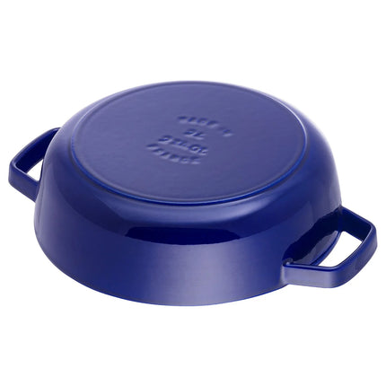 STAUB | Enameled Cast Iron Round Braiser – Ø28 cm - Dark Blue - Self-Basting Chistera Lid