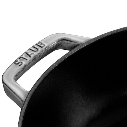 STAUB | Enameled Cast Iron Round Braiser – Ø28 cm - Graphite Grey - Self-Basting Chistera Lid