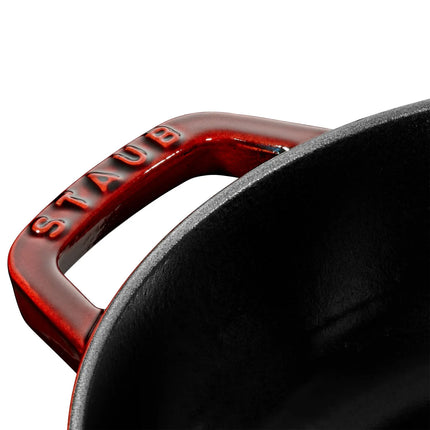 STAUB | Enameled Cast Iron Round Braiser – Ø28 cm - Grenadine Red - Self-Basting Chistera Lid