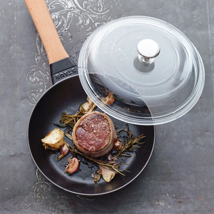 STAUB | Glass Lid – Pan Lid - Oven & Dishwasher Safe - Nickel-Plated Knob