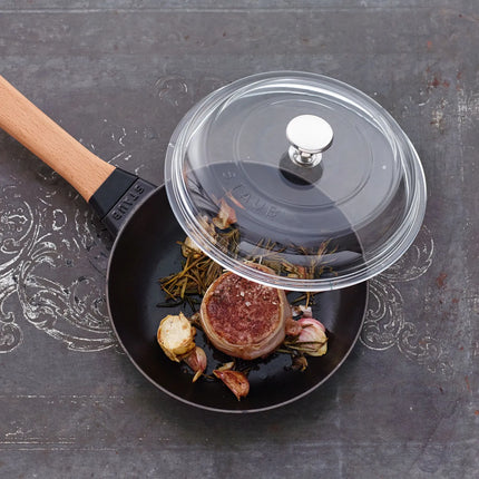 STAUB | Glass Lid – Pan Lid - Oven & Dishwasher Safe - Nickel-Plated Knob