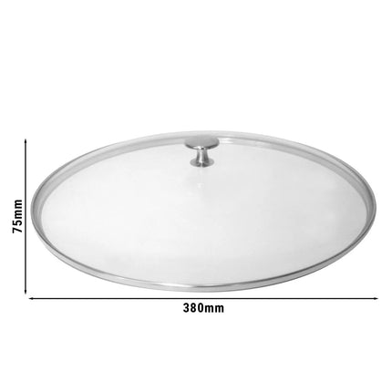 STAUB | Glass Lid – Wok Lid - Oven & Dishwasher Safe - Nickel-Plated Knob - Ø 37 cm