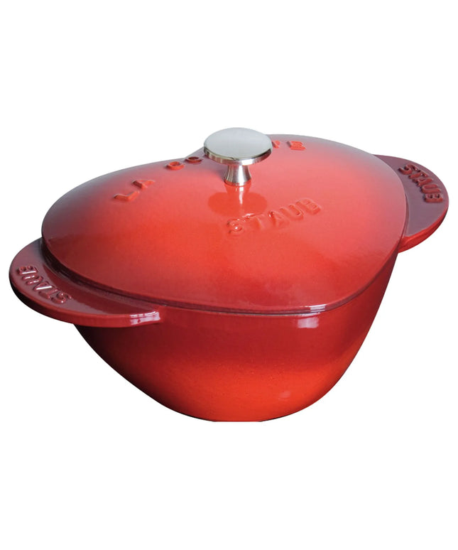 STAUB | Heart Cocotte Enamelled Cast Iron Casserole Dish – Ø 200 mm – Cherry Red