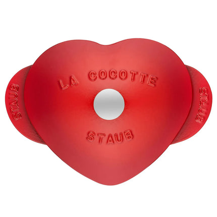 STAUB | Heart Cocotte Enamelled Cast Iron Casserole Dish – Ø 200 mm – Cherry Red