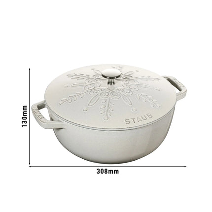 STAUB | La Marmite Enamelled Cast Iron Pot – Ø 240 mm – White Truffle