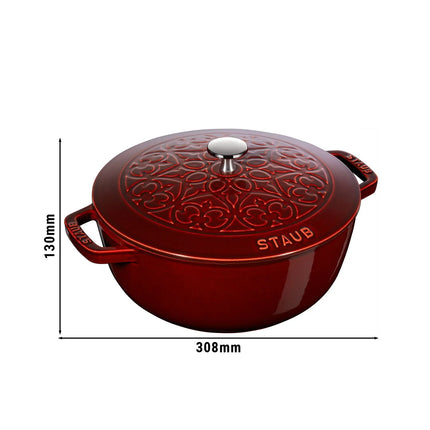 STAUB | La Marmite Lily Enamelled Cast Iron Pot – Ø 240 mm – Grenadine Red