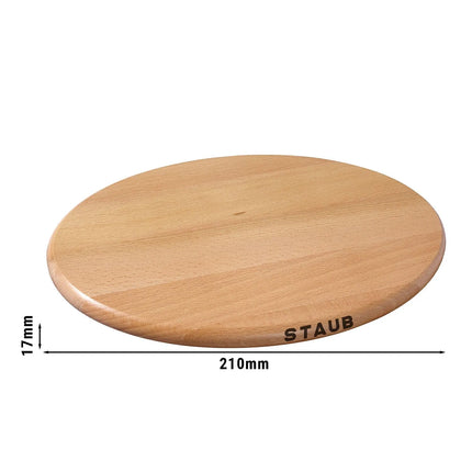 STAUB | Magnetic Beech Wood Trivet – Ø 21 cm - Brown
