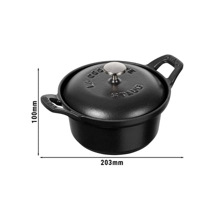 STAUB | Mini Cast Iron Cocotte – Ø 12 cm - Black - Induction, Grill & Oven