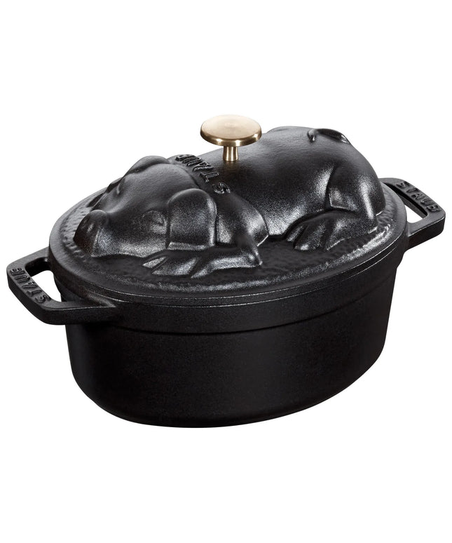 STAUB | Mini Cocotte Oval Enamelled Cast Iron Casserole Dish – 170 mm Oval – Black