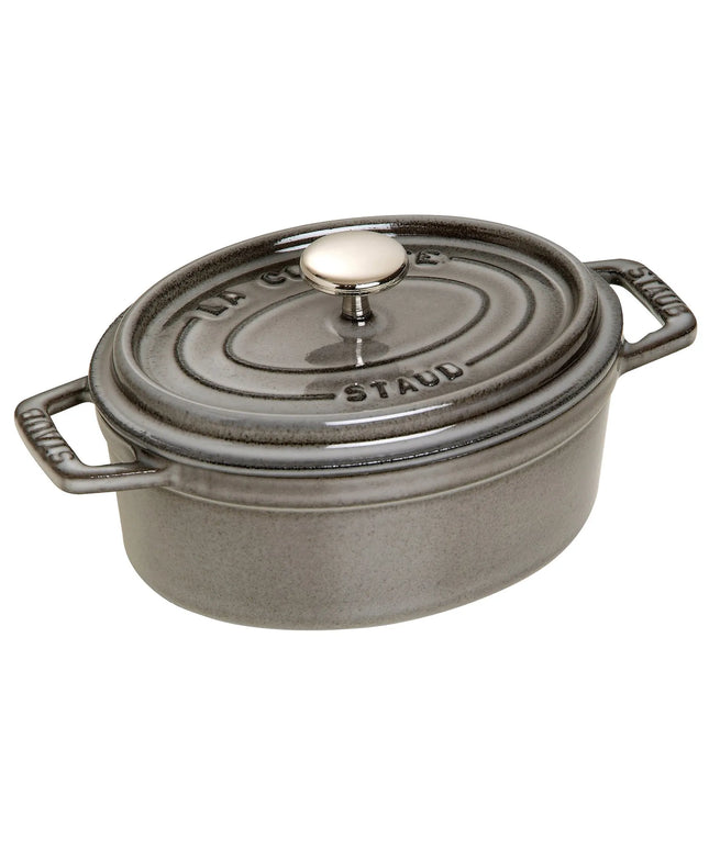 STAUB | Mini Cocotte Oval Enamelled Cast Iron Casserole Dish – 170 mm Oval – Graphite Grey