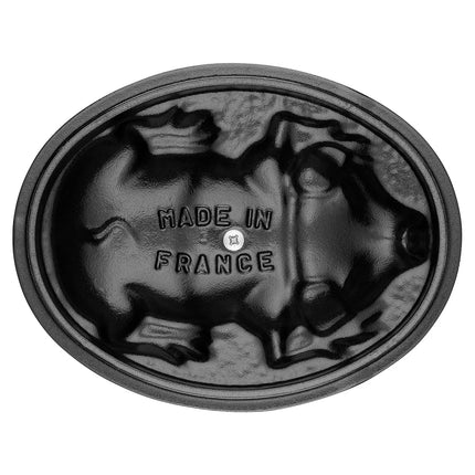 STAUB | Mini Cocotte Oval Enamelled Cast Iron Casserole Dish – 170 mm Oval – Graphite Grey – Pig Lid