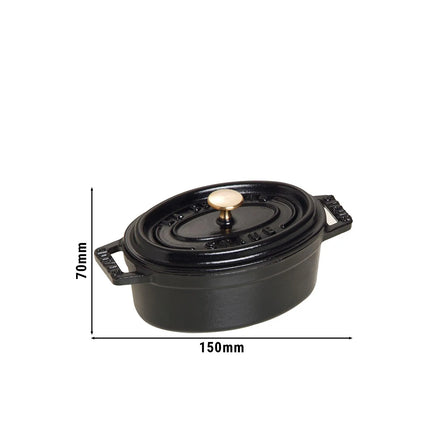 STAUB | Mini Cocotte Round Enamelled Cast Iron Casserole Dish – Ø 110 mm – Black