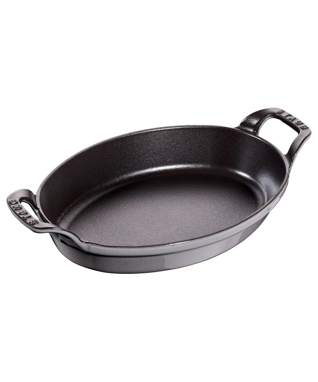 STAUB | Oval Cast Iron Baking Dish – 240 mm - Graphite Grey - All Hobs + Oven/Grill