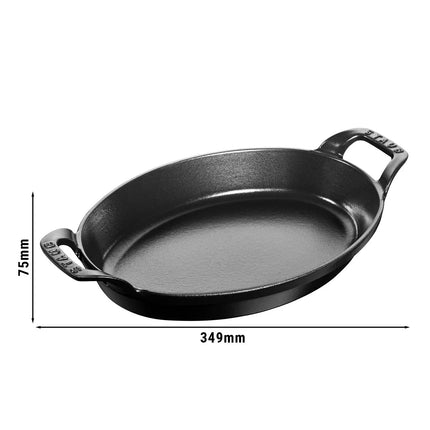 STAUB | Oval Cast Iron Baking Dish – 280 mm - Black - Grill Compatible